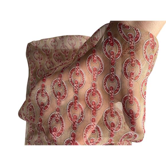 Beige Brown Patterned 20-1/2" x 52" Minimalist Lightweight Sheer Scarf - Picture 4 of 5